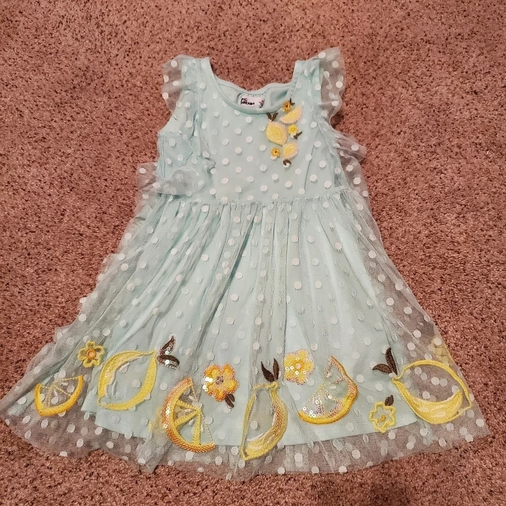 Epic Threads Toddler Girl Dot Mesh Lemon Dress 4T